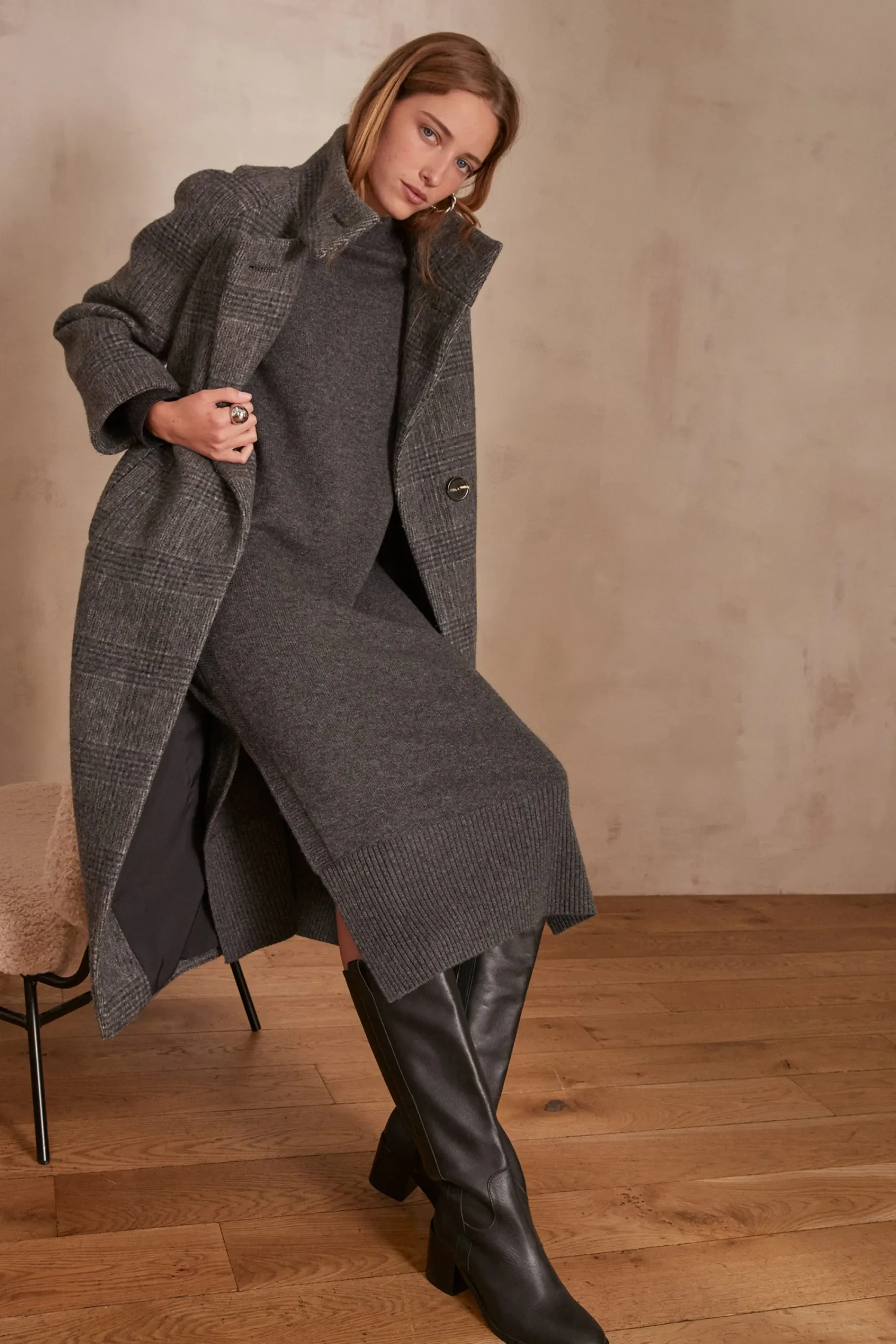 Maison 123 Robes En Maille|Robes Longues>Robe MARIANE GRIS SOURIS