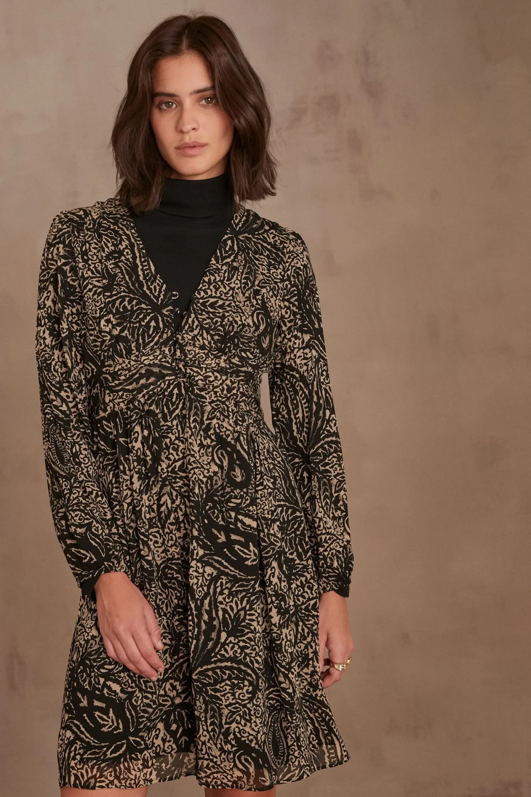 Maison 123 Robes Imprimées|Robes Noires>Robe MARTY NOIR