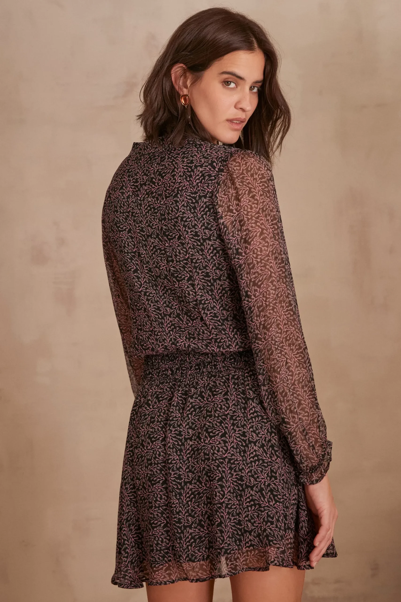 Maison 123 Robes Courtes|Robes Imprimées>Robe MEGHAN BORDEAUX