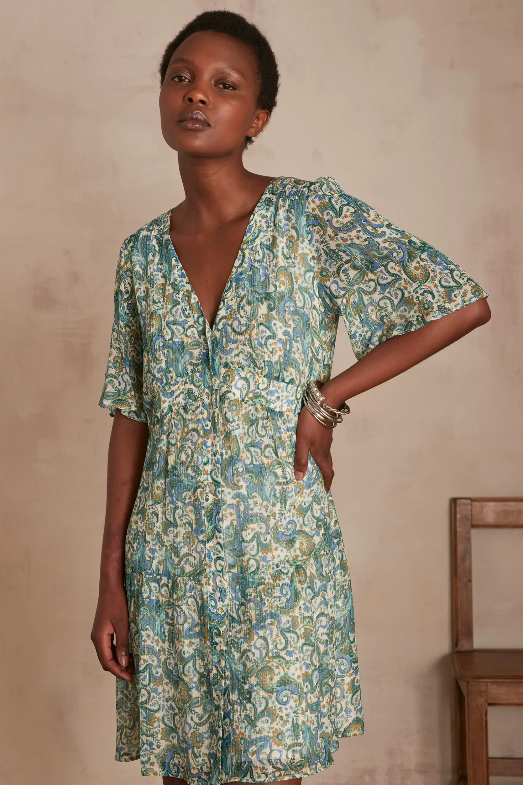 Maison 123 Robes Courtes|Robes Imprimées>Robe Melba PETROLE