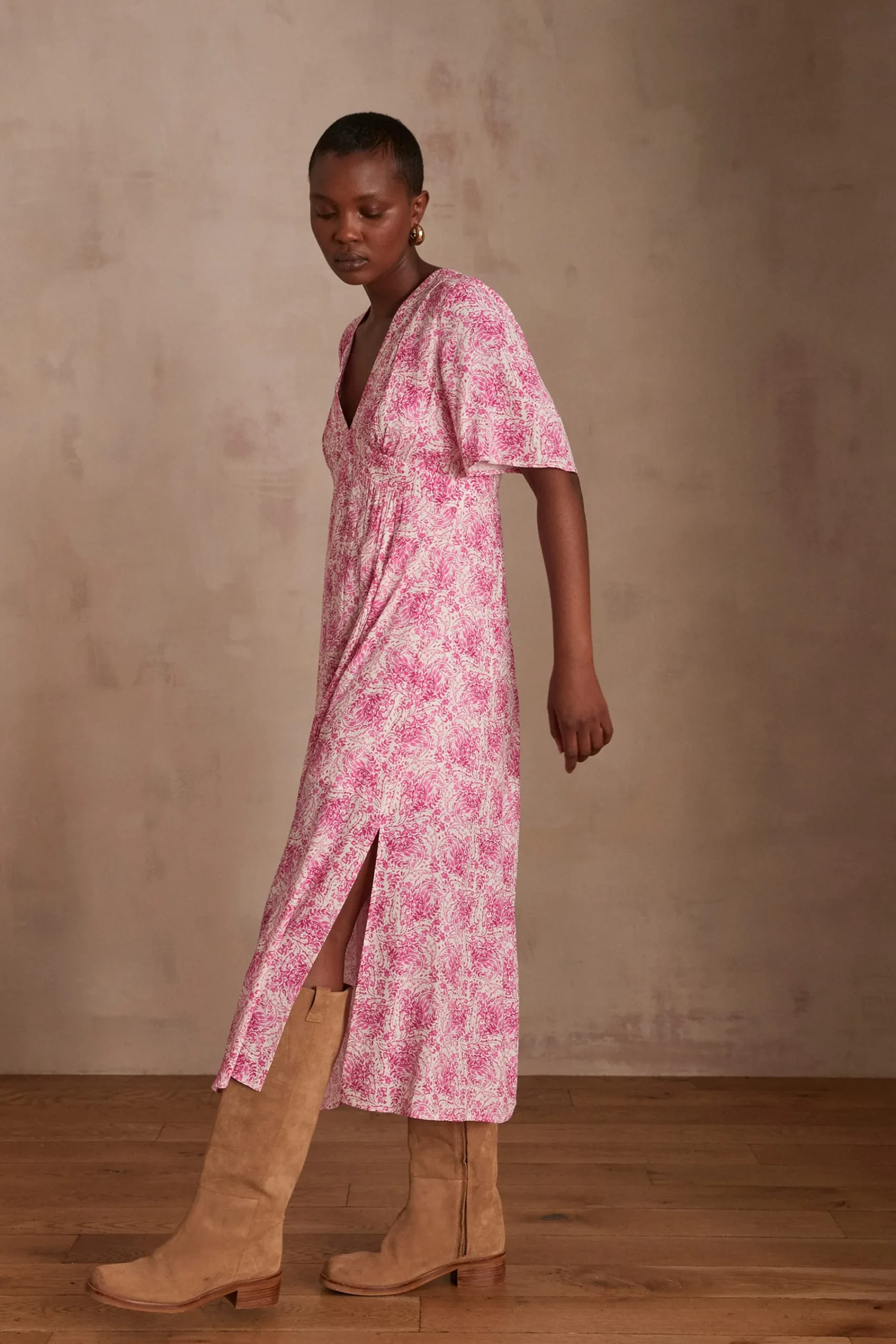 Maison 123 Robes Longues|Robes Imprimées>Robe MELISSA ROSE PALE