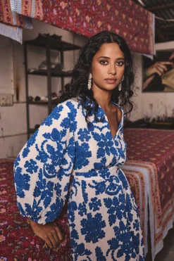 Maison 123 Robes Longues|Robes Imprimées>ROBE MIRANA BLEU ROI