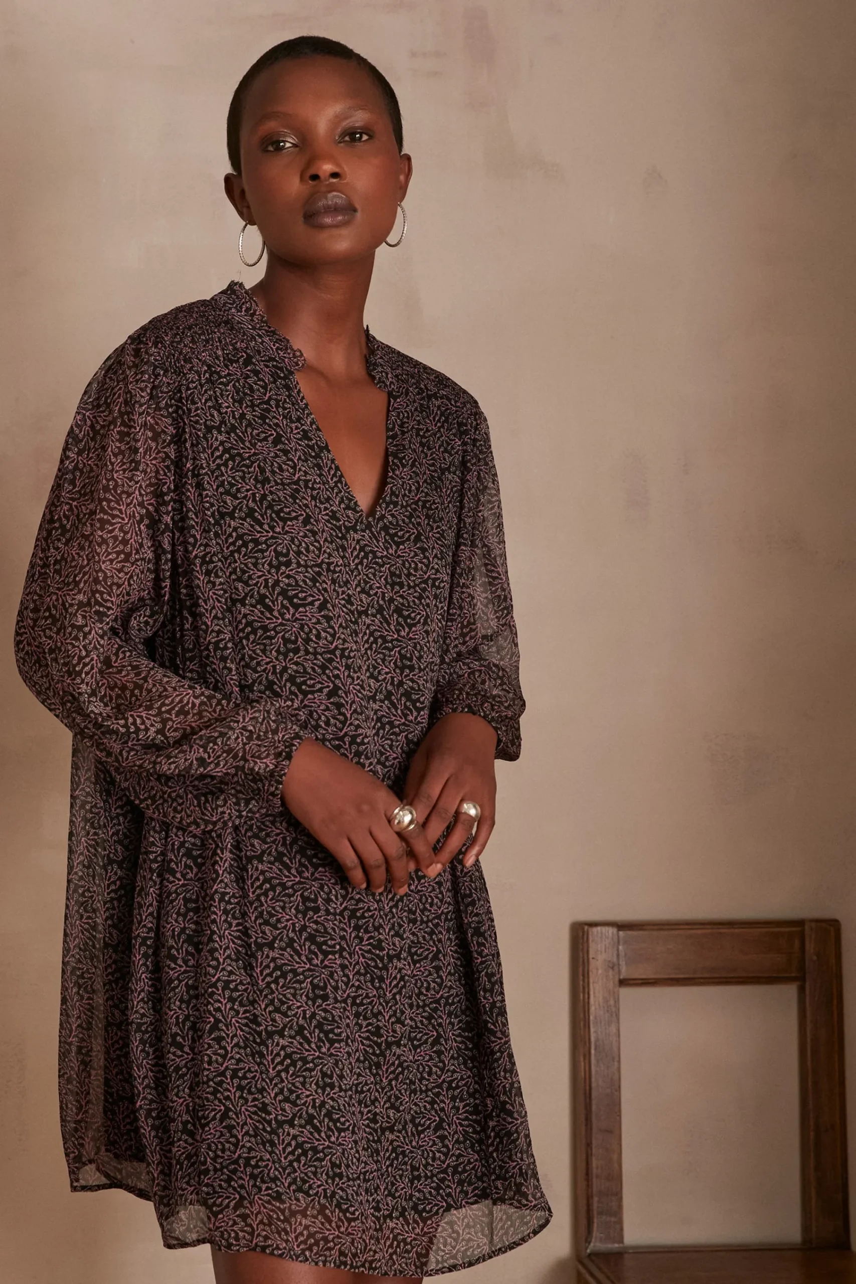 Maison 123 Robes Courtes|Robes Imprimées>Robe MYLENE BORDEAUX
