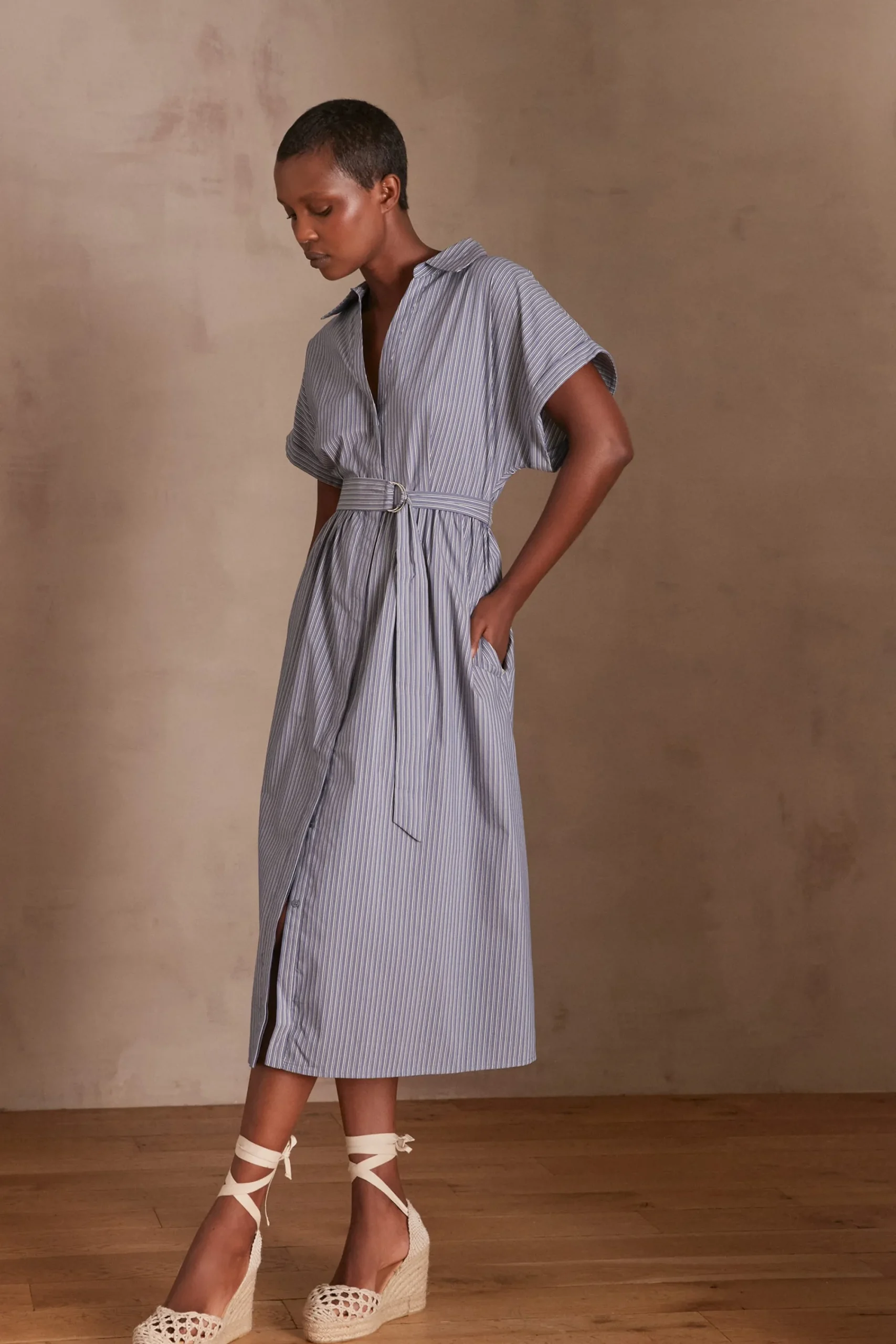 Maison 123 Robes Longues|Robes Imprimées>Robe-chemise MARINA ENCRE