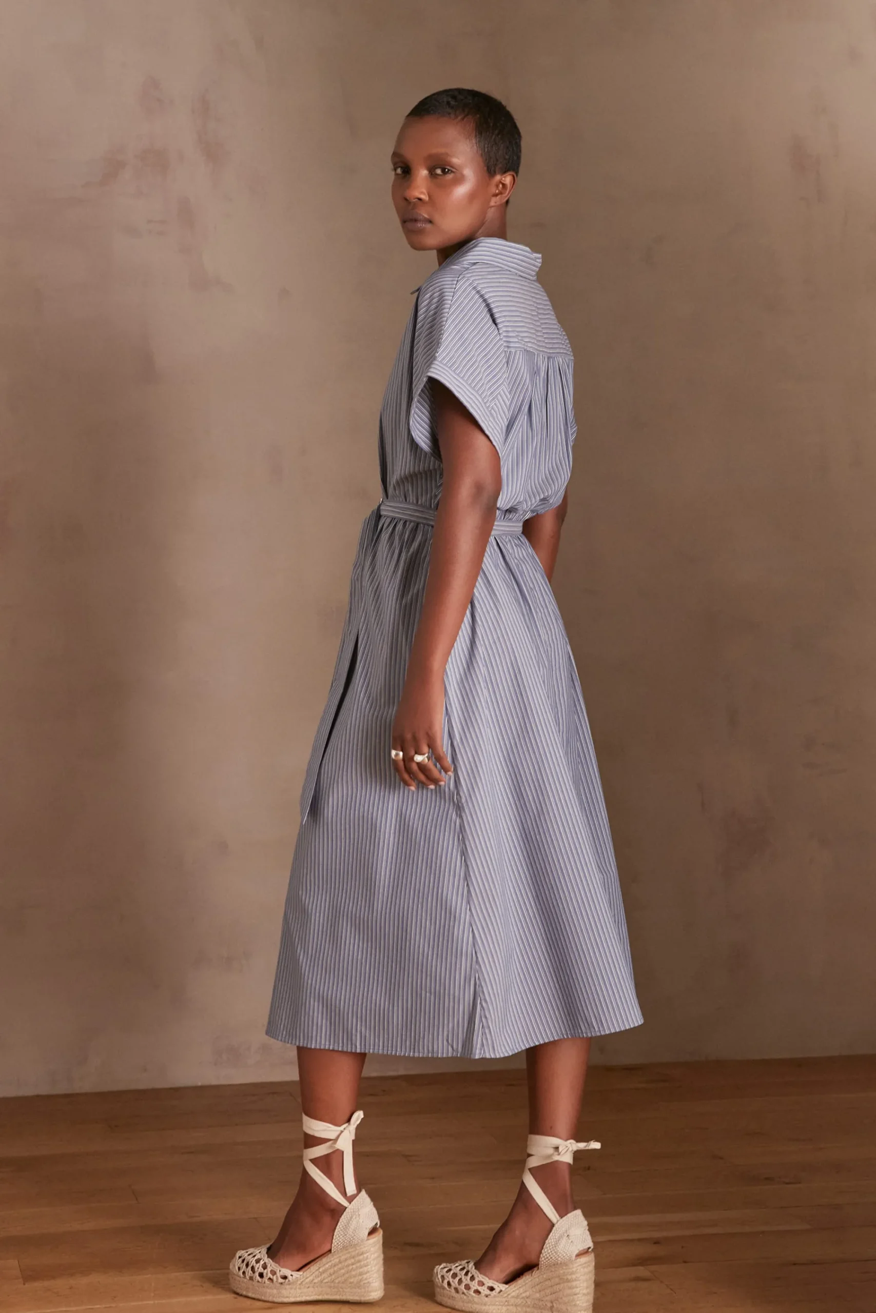 Maison 123 Robes Longues|Robes Imprimées>Robe-chemise MARINA ENCRE