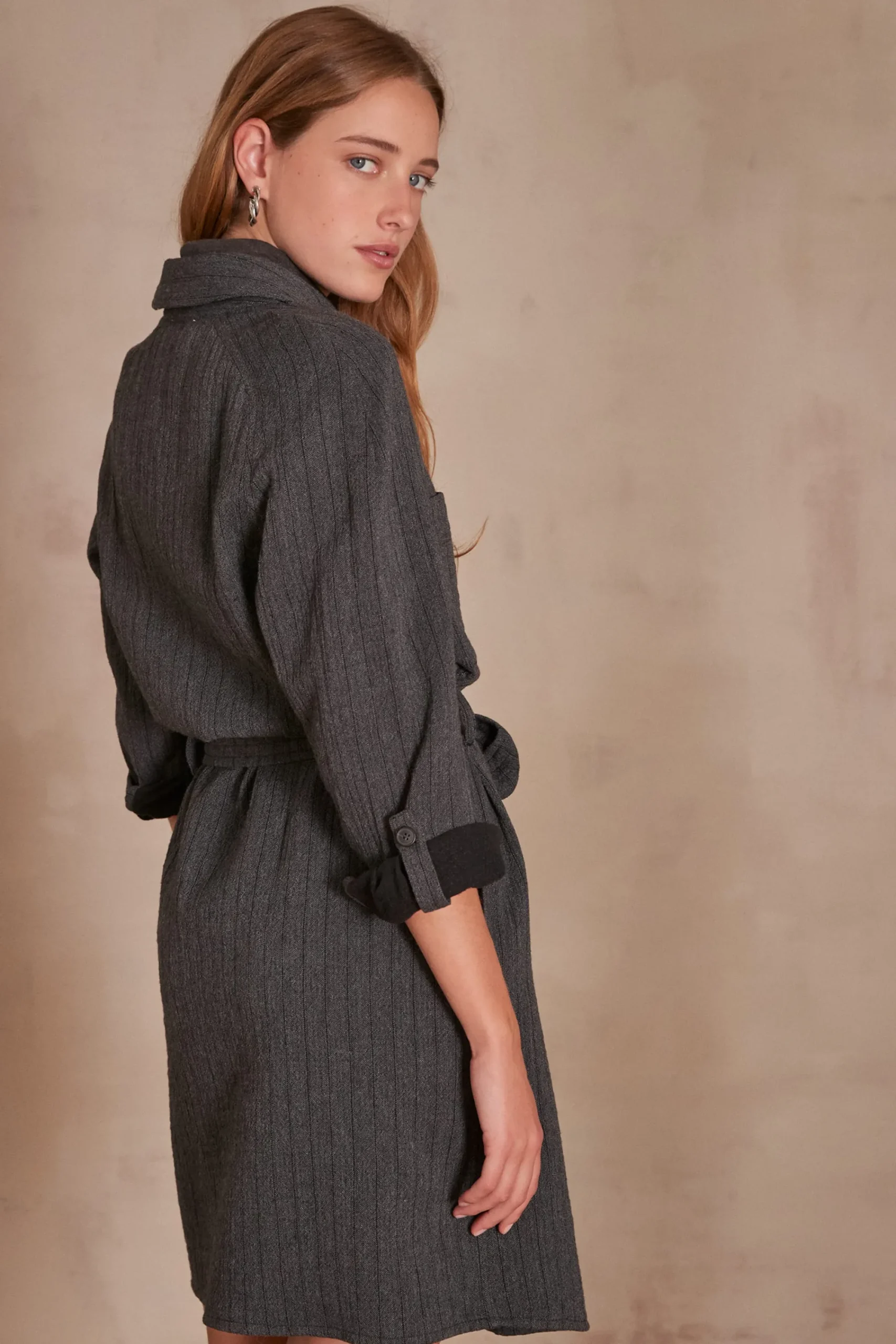 Maison 123 Robes Fluides>Robe-chemise MONDAY CHINE CLAIR