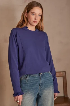 Maison 123 Voir Tout|T-Shirts Col Rond>Sweatshirt ALICIA BLEU ROI