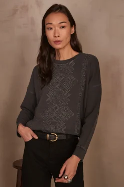 Maison 123 T-Shirts Col Rond|T-Shirts À Manches Longues>Sweatshirt ATLAS ANTHRACITE