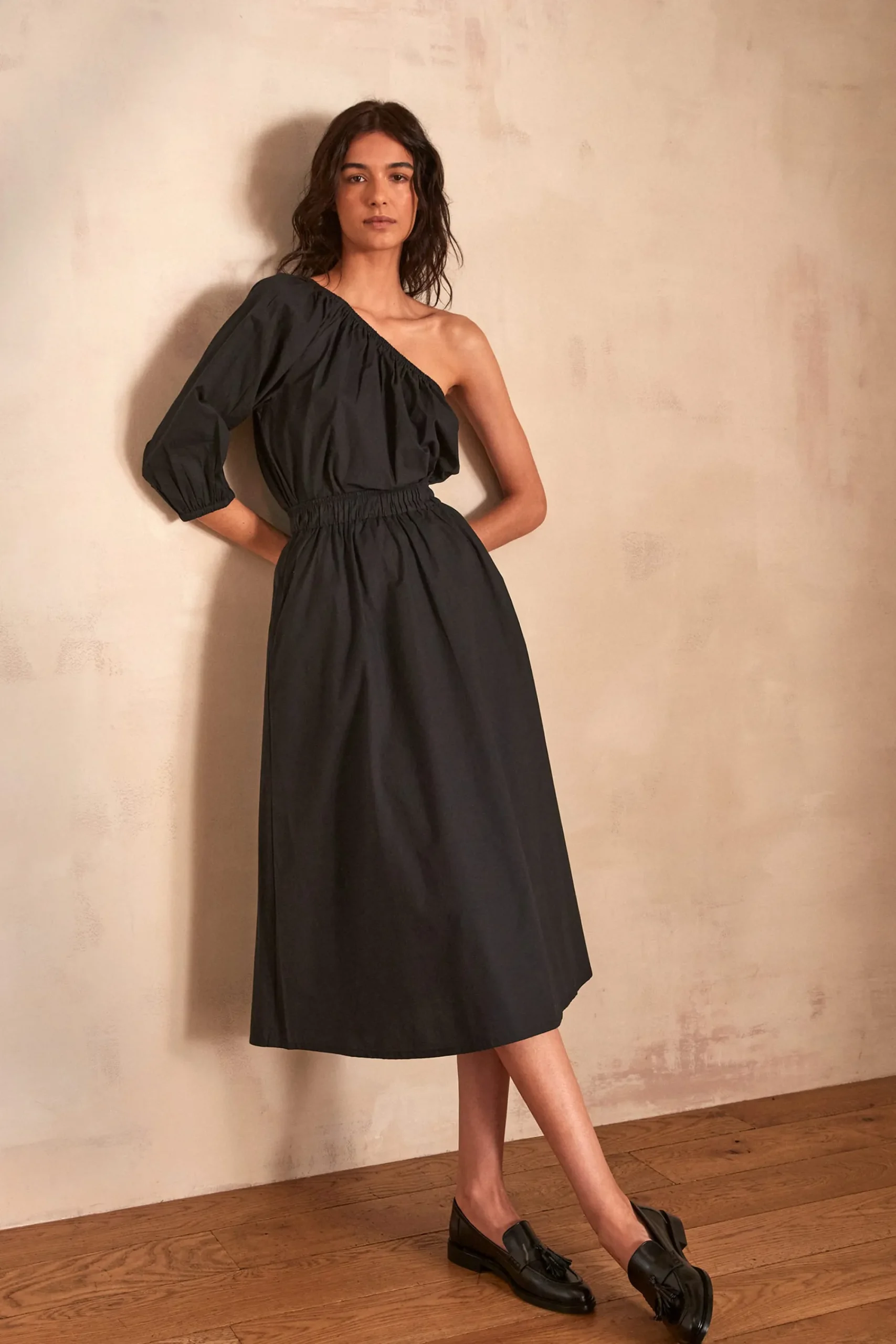 Maison 123 Blouses Et Chemises En Coton|Blouses Et Chemises Noires>Top CHOULDER asymétrique NOIR
