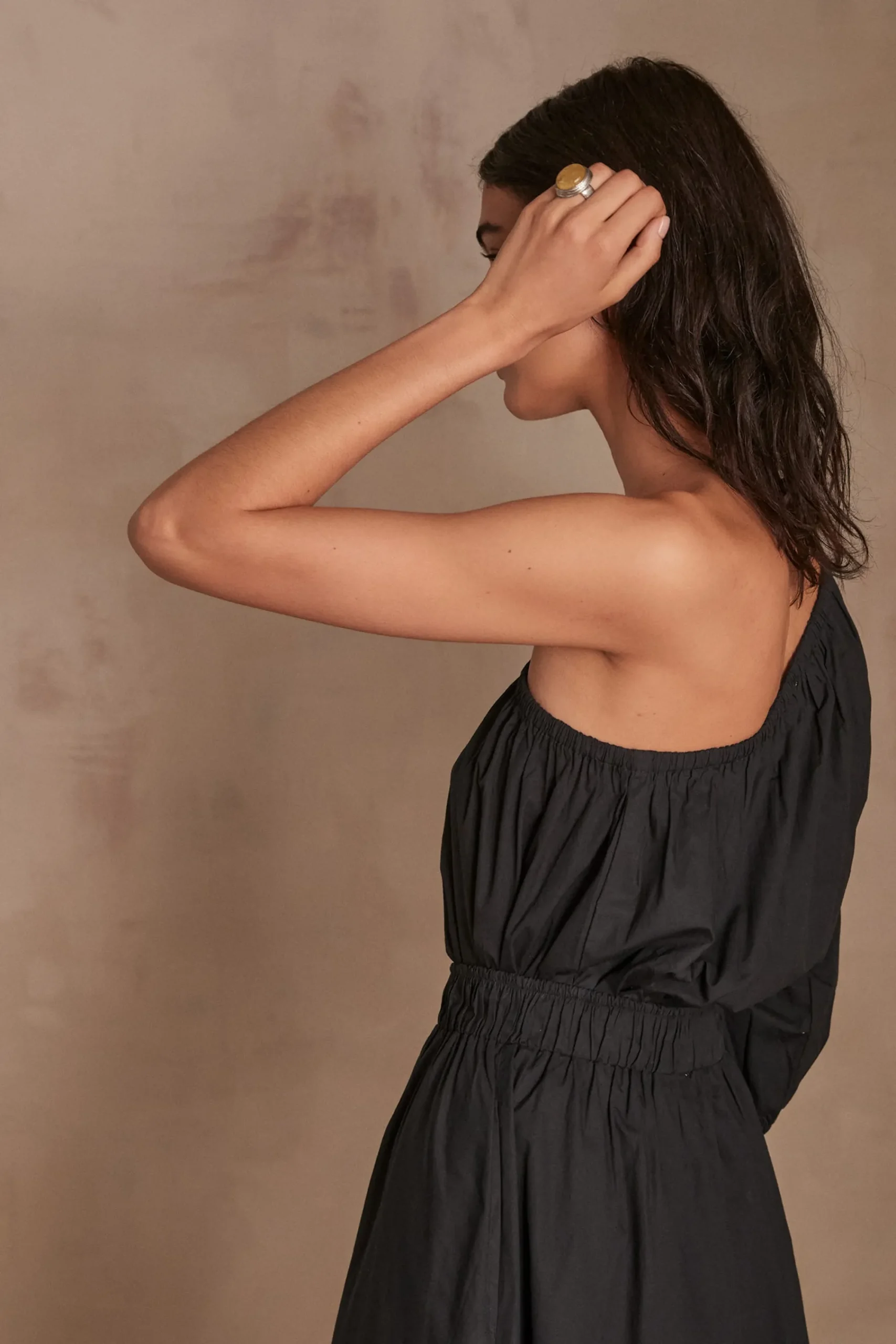 Maison 123 Blouses Et Chemises En Coton|Blouses Et Chemises Noires>Top CHOULDER asymétrique NOIR