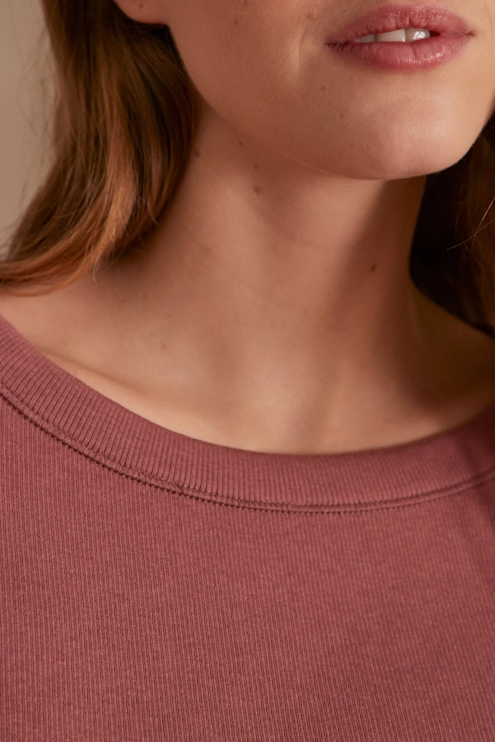 Maison 123 T-Shirts Col Rond|T-Shirts À Manches Longues>T-shirt ANDREA ROSE FONCE