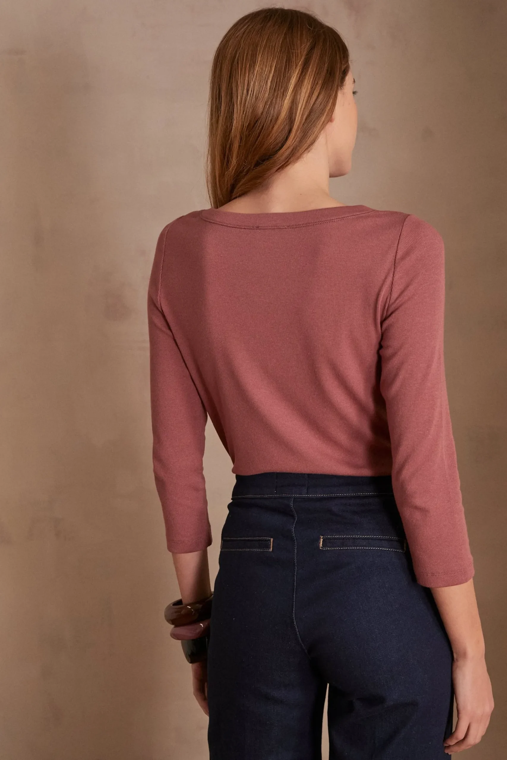 Maison 123 T-Shirts Col Rond|T-Shirts À Manches Longues>T-shirt ANDREA ROSE FONCE