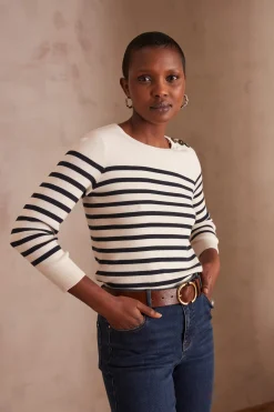 Maison 123 T-Shirts Col Rond|T-Shirts À Manches Longues>T-shirt APPY CREME