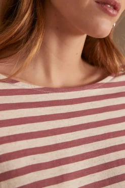 Maison 123 T-Shirts Col Rond|T-Shirts À Manches Longues>T-shirt DAISY ROSE FONCE