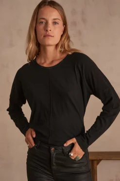 Maison 123 T-Shirts Col Rond|T-Shirts À Manches Longues>T-shirt DAKOTA NOIR
