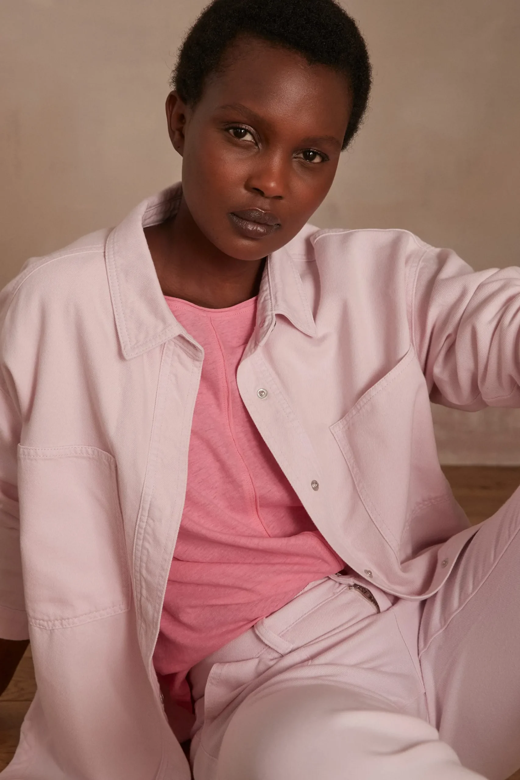 Maison 123 T-Shirts Col Rond|T-Shirts À Manches Longues>T-shirt DAKOTA ROSE PALE