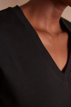 Maison 123 T-Shirts Col V|T-Shirts À Manches Courtes>T-shirt DANA NOIR