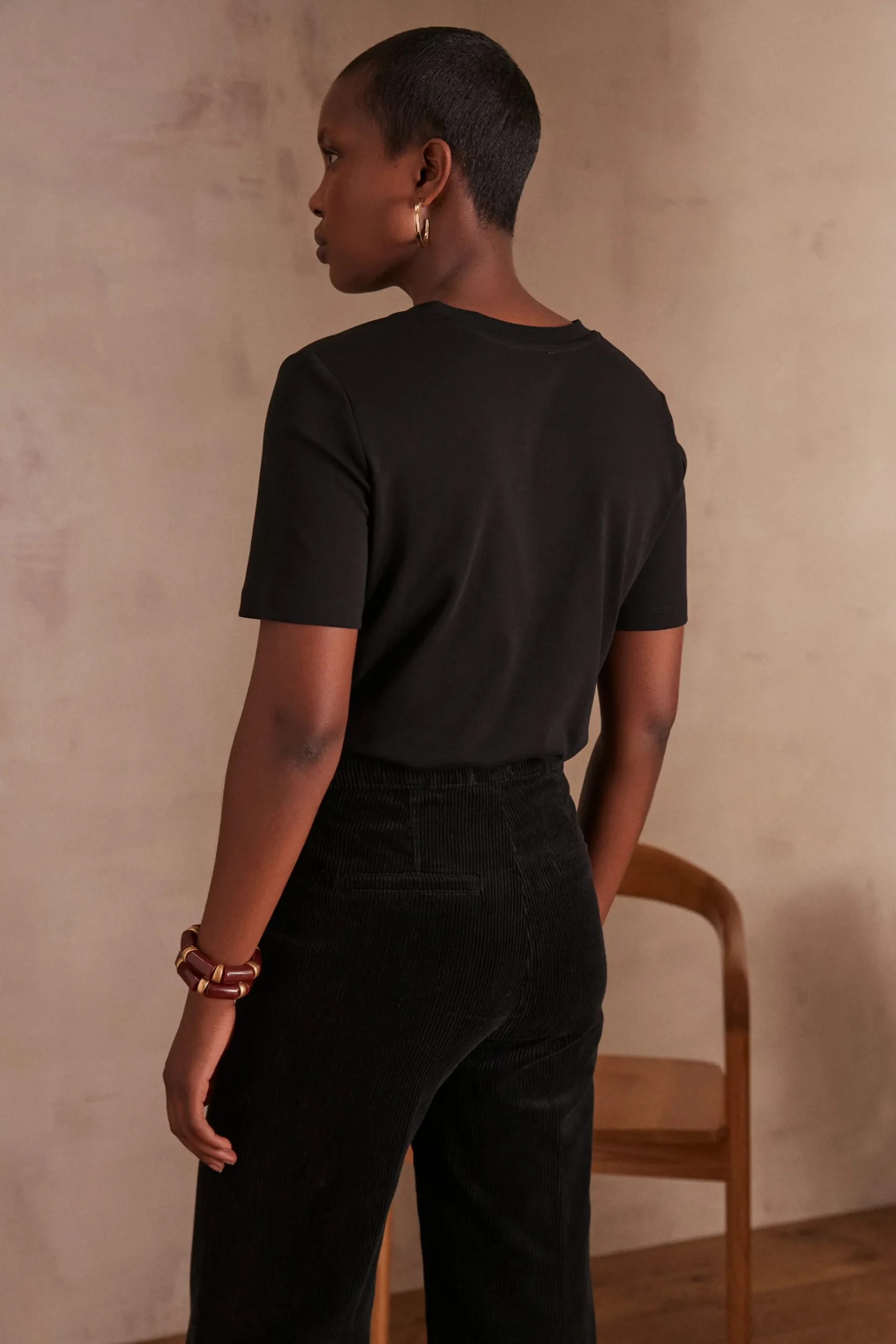 Maison 123 T-Shirts Col V|T-Shirts À Manches Courtes>T-shirt DANA NOIR