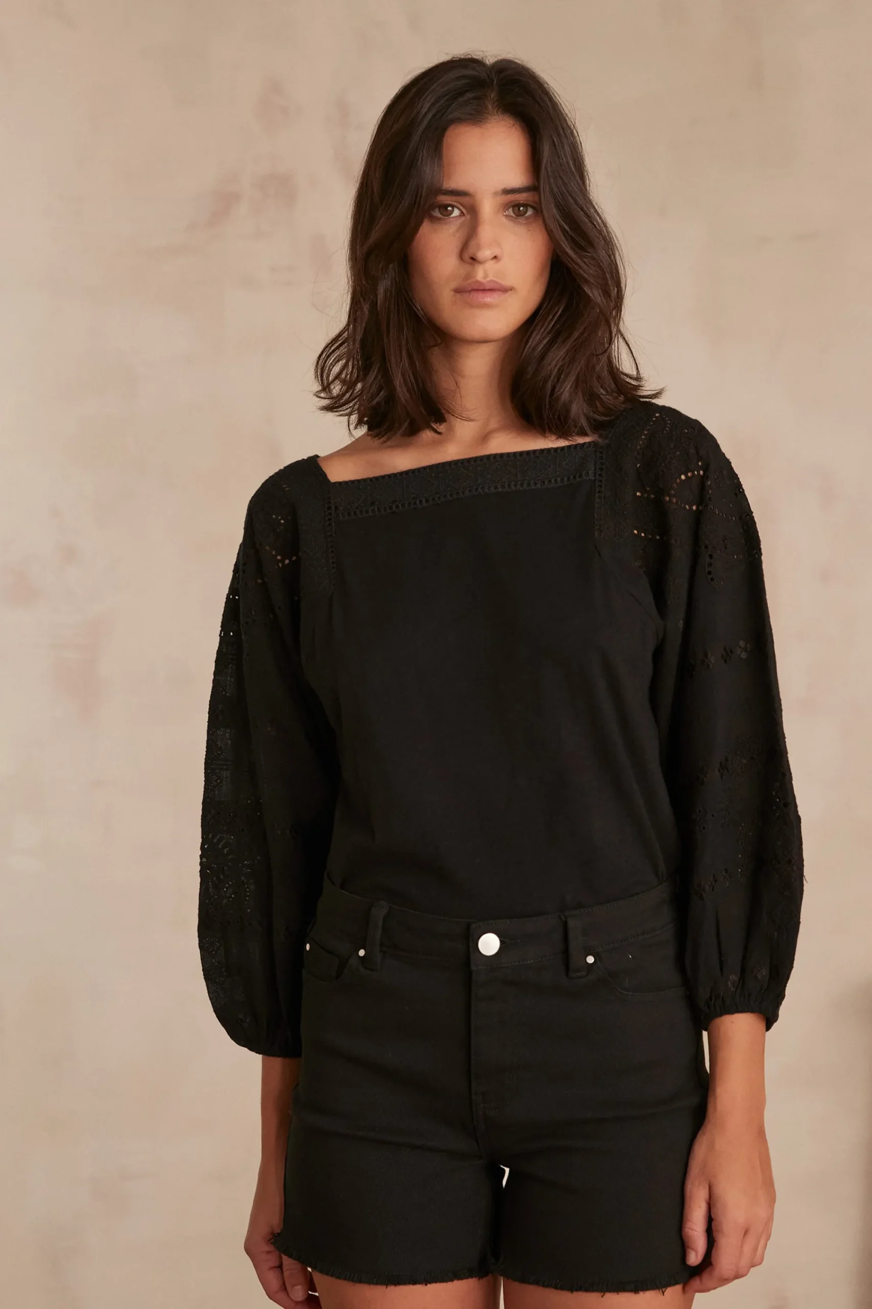 Maison 123 T-Shirts À Manches Longues>T-SHIRT DEBORAH NOIR