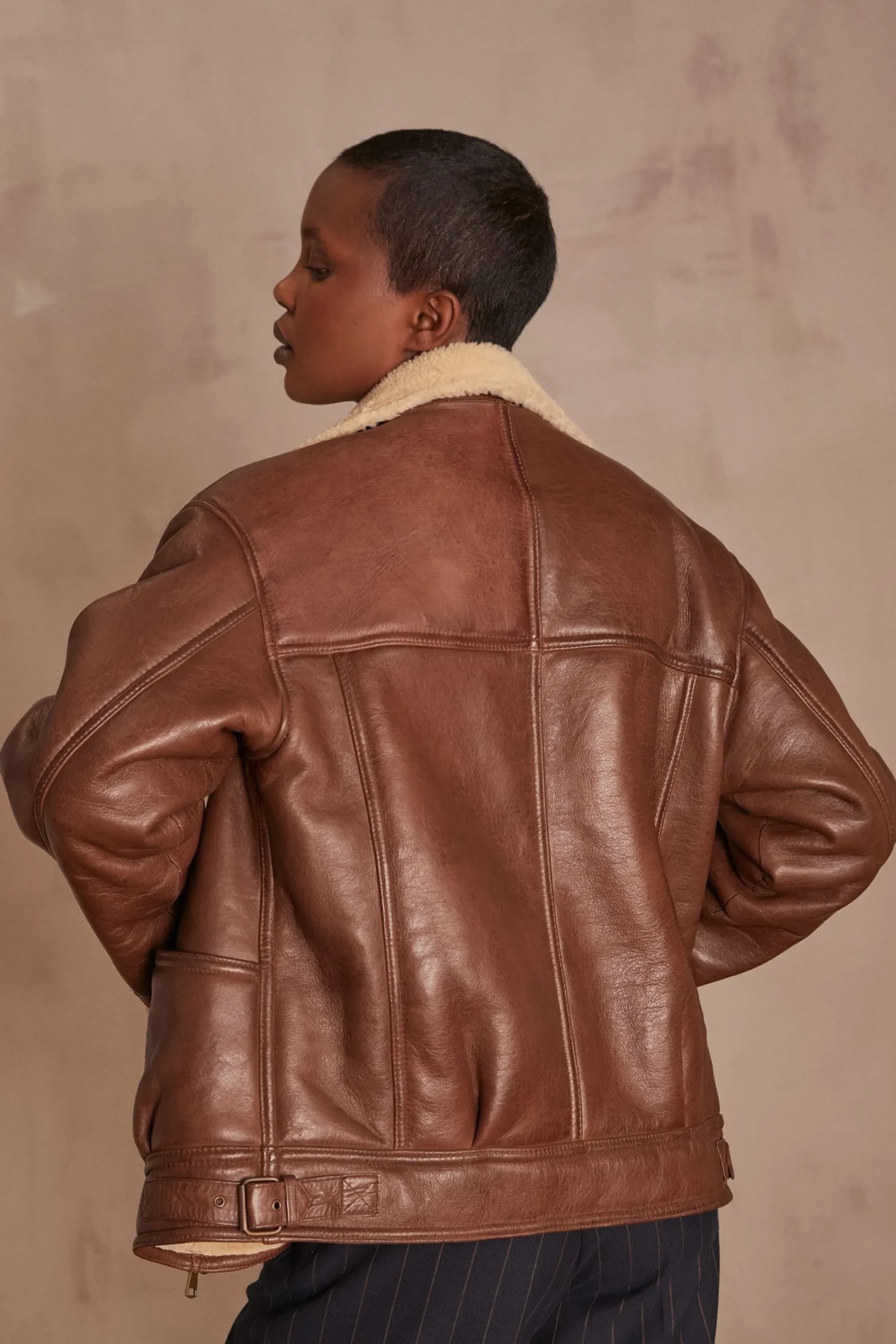 Maison 123 Manteaux Courts|Manteaux Et Blousons En Cuir>Veste FOLIO CHOCOLAT