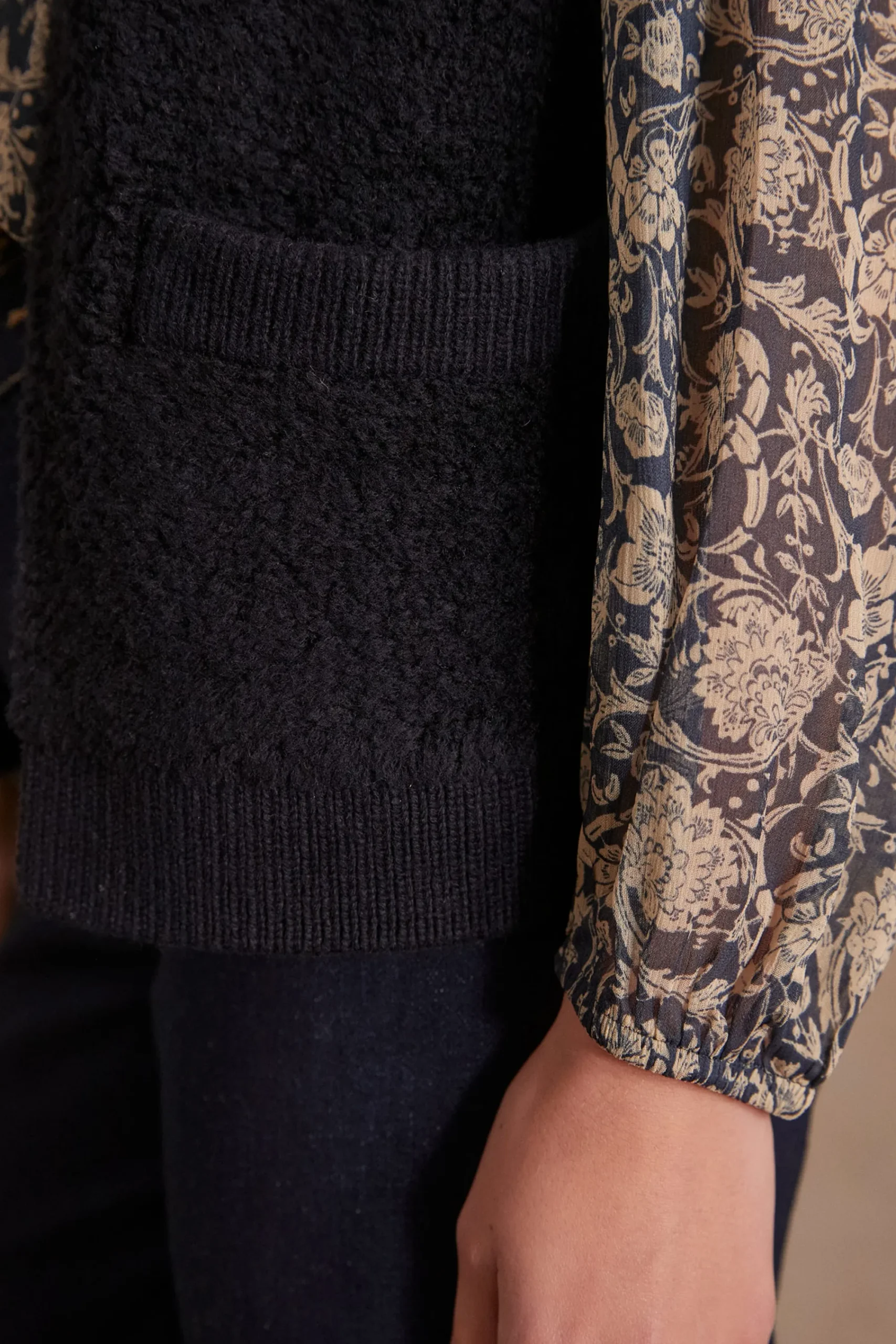 Maison 123 Gilets Sans Manches>Veste sans manches en laine CLARENCE ENCRE