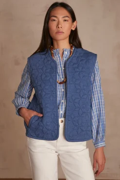Maison 123 Vestes Sans Manches|Vestes Matelassées>Veste sans manches matelassée BAMBI BIS DELAVE CLAIR