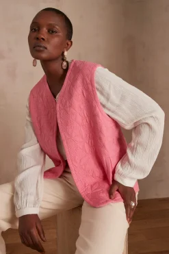 Maison 123 Vestes Sans Manches|Vestes Matelassées>Veste sans manches matelassée BAMBI BIS ROSE PALE